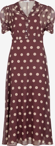 lily and lionel Kleid ' Julia Button Down Print Maxi Dress ' in Braun: Vorderseite