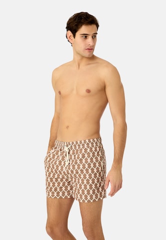 Gassa d'Amante Zwemshorts 'Portofino' in Bruin: voorkant