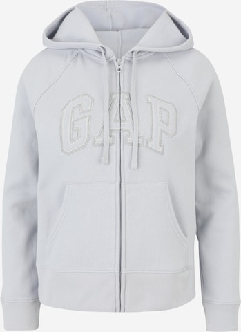 Gap Petite - Sudadera con cremallera en gris: frente