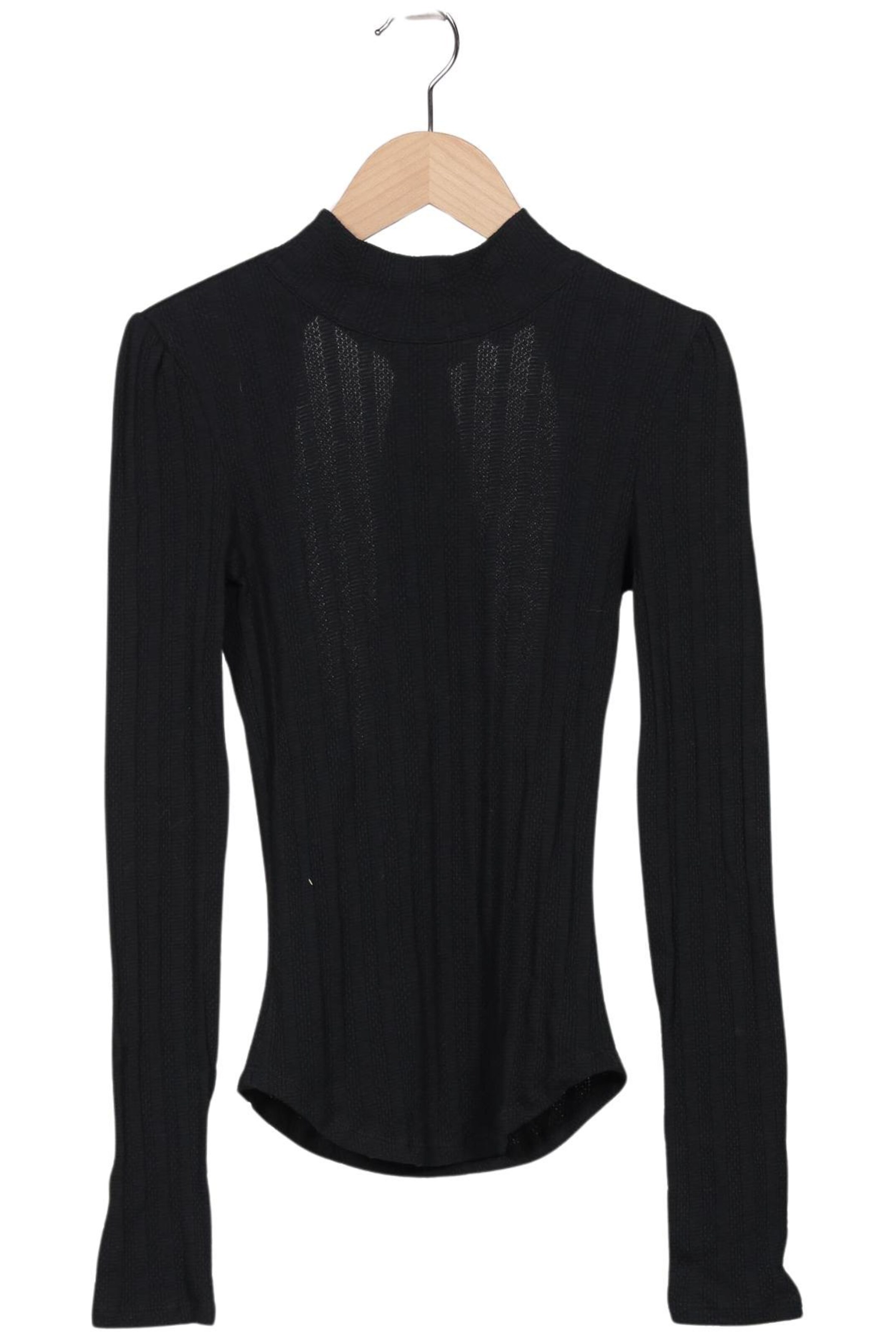 Free People Langarmshirt XS in Schwarz: Vorderseite
