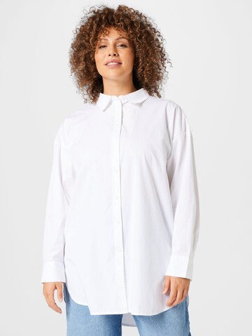 Camicia da donna 'MINSA' di ONLY Carmakoma in bianco: frontale