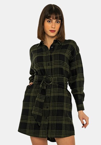 Jimmy Sanders Shirt dress in Green: front