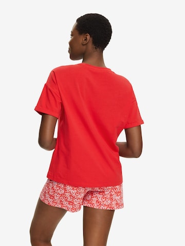 ESPRIT - Pijama de pantalón corto en rojo