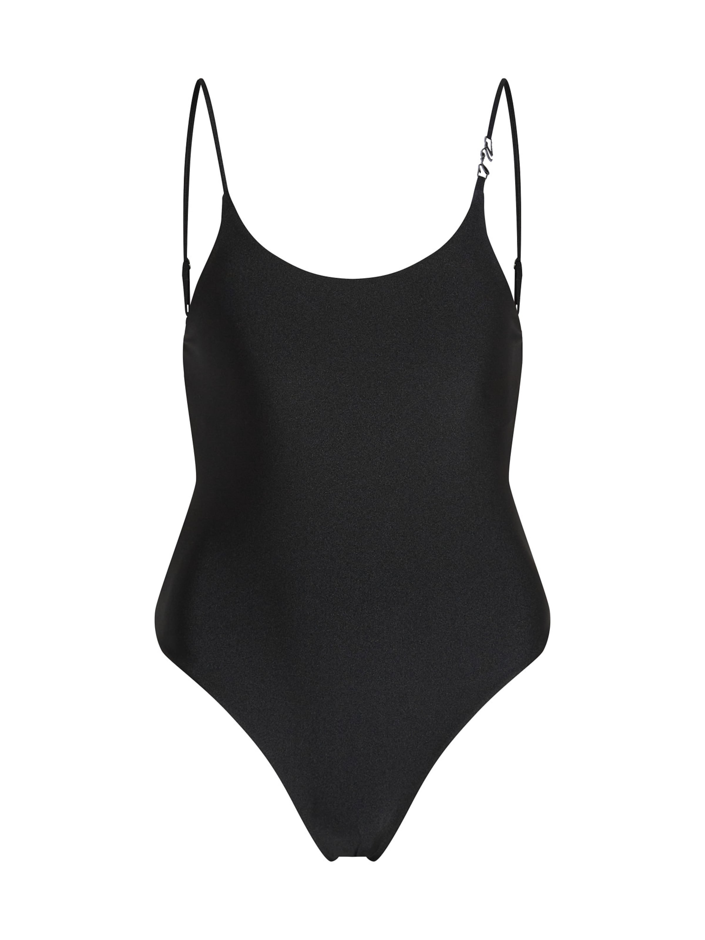 Karl Lagerfeld Bralette Swimsuit in Black: front