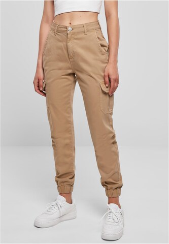 Urban Classics Tapered Cargobukser i beige: forside