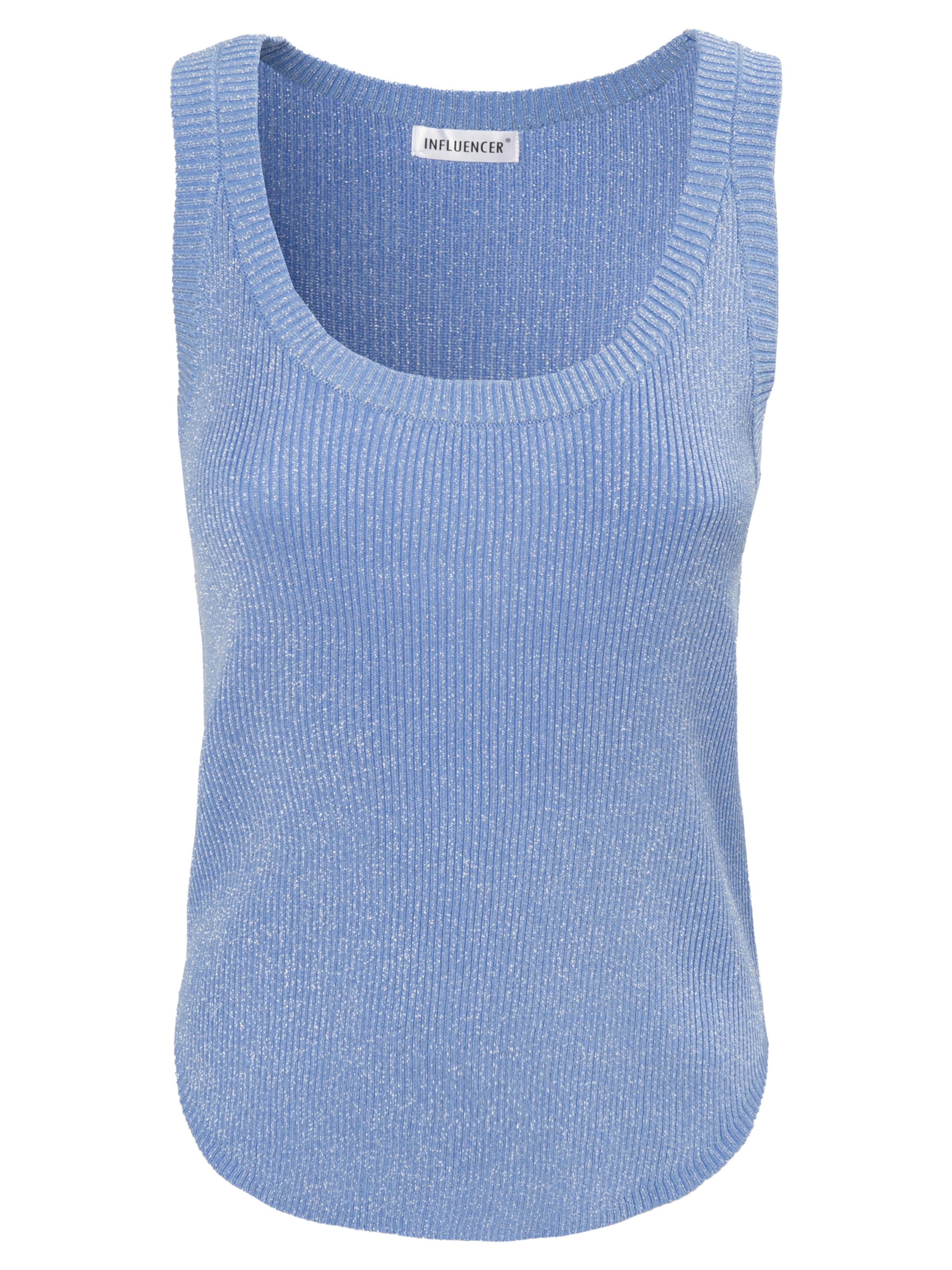 Influencer Top in Blau: Vorderseite
