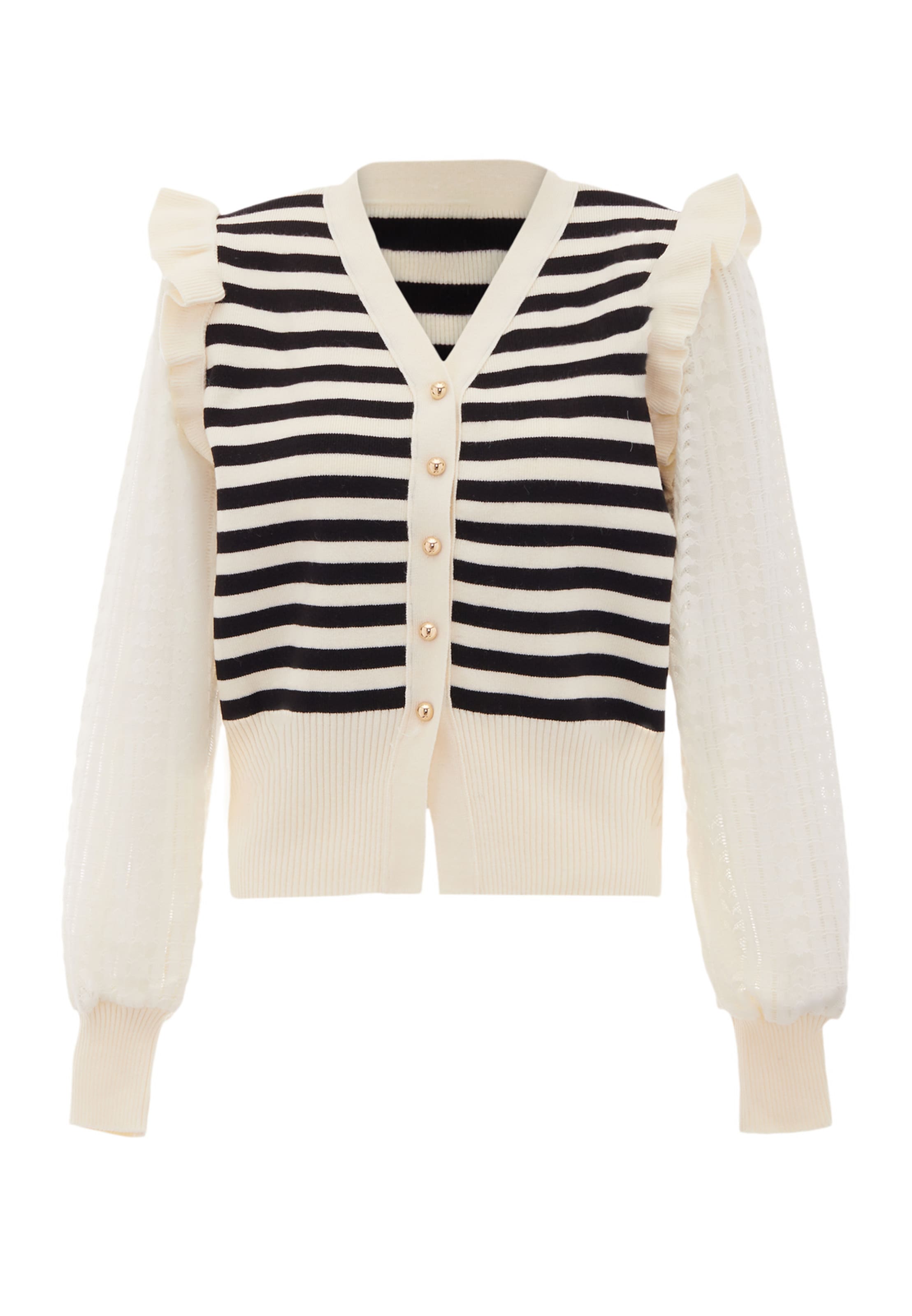 NAEMI Gebreid vest in Beige: voorkant