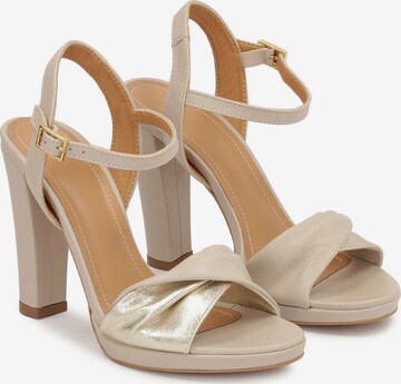 Kazar - Sandalias con hebilla en beige