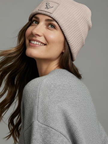 Neverless Beanie 'Polygon T-Rex' in Beige