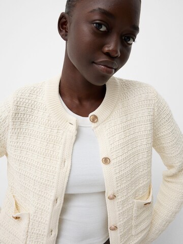 Bershka Knit cardigan in Beige