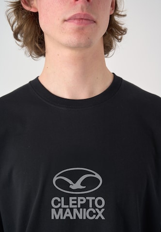 Cleptomanicx T-Shirt 'Möwe Plate' in Schwarz