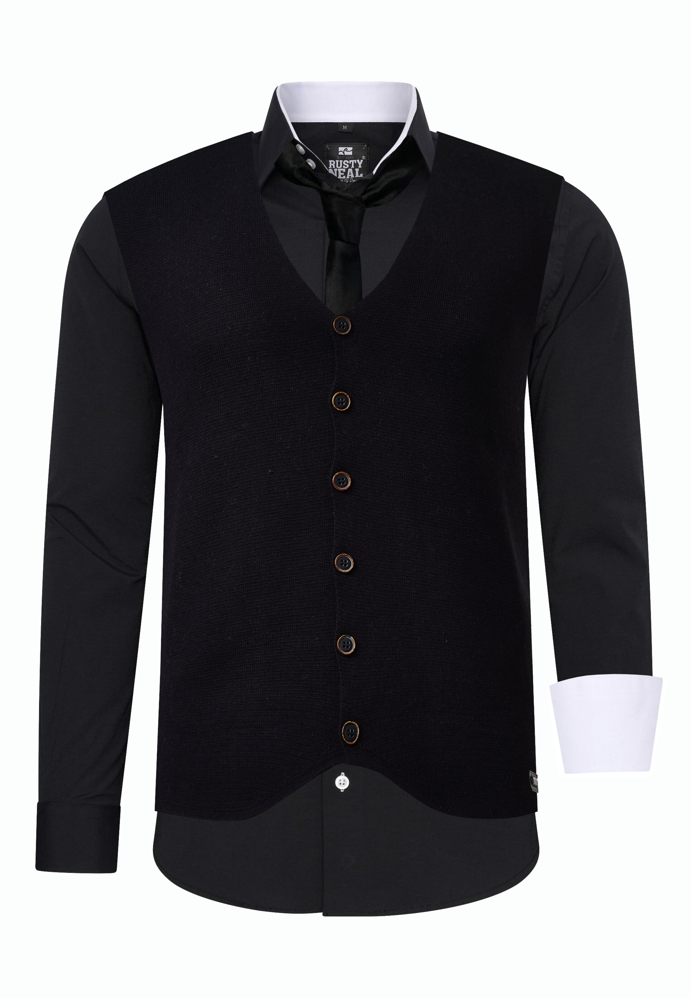 Rusty Neal Slim fit Button Up Shirt in Black