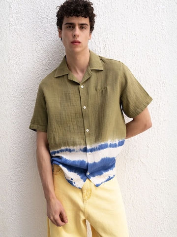 Giesto - Regular Fit Camisa em mistura de cores: frente