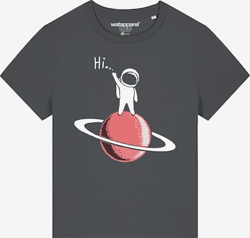 Watapparel Shirt ' Astronaut says Hi ' in Grijs: voorkant