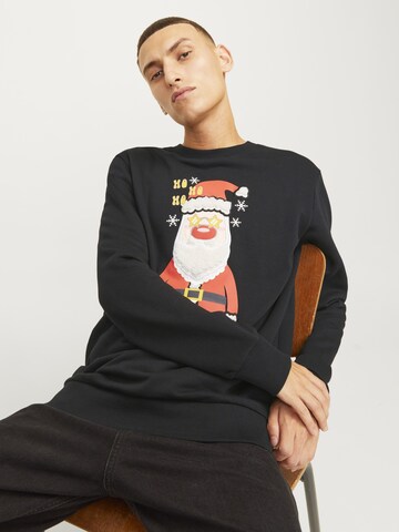 Sweat-shirt 'JJXMAS JOLLY' JACK & JONES en noir