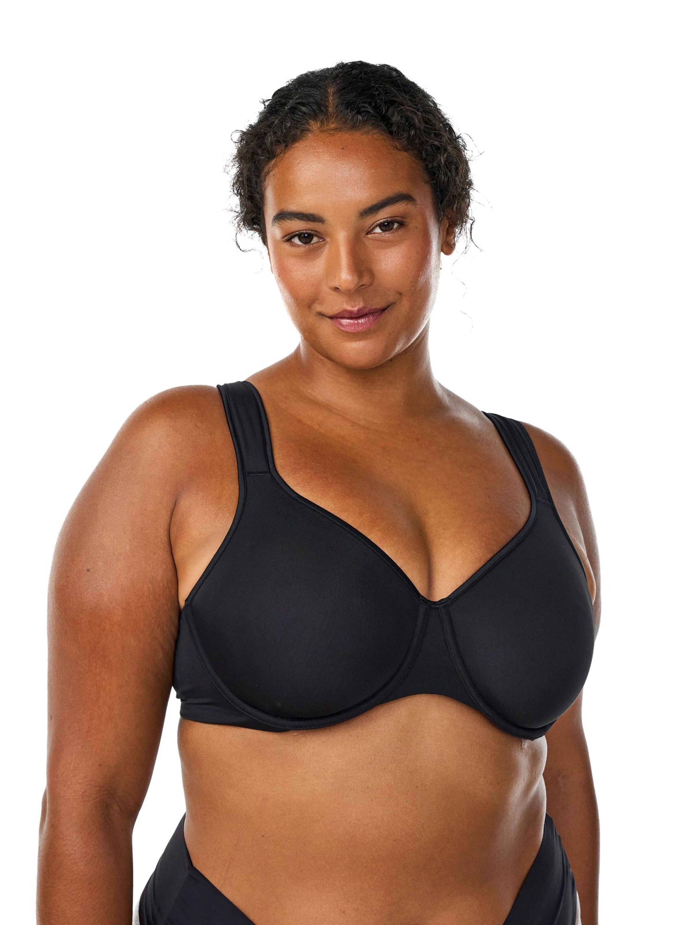 Devoted by Zizzi Triangle Bra 'Lsanne' in Black: front