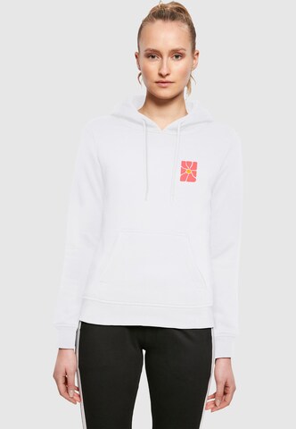 Merchcode Sweatshirt 'Flower Art' in Weiß: Vorderseite