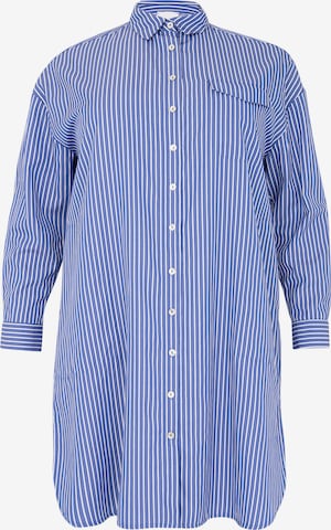 Yoek Shirt Dress in Blue: front