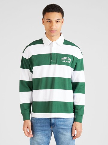 Tommy Jeans Shirt 'VARSITY' in Groen: voorkant