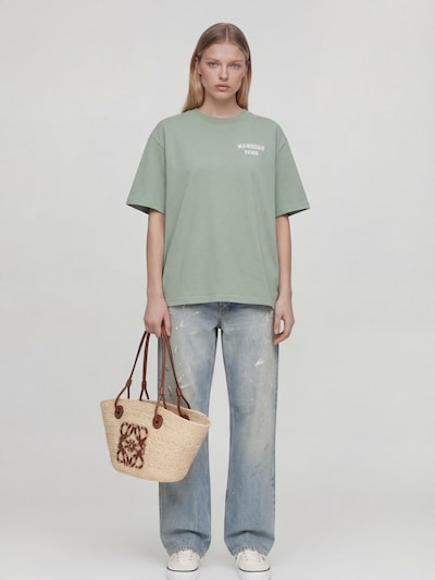 Maglietta 'Paris College T-shirt Green Milieu' Mansour di colore verde pastello, Visualizzazione prodotti