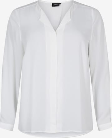 Zizzi - Blusa 'Seli' en blanco: frente