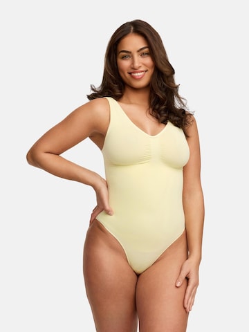 creamy Shapingbody 'Tank Bodysuit Sculpting Shapewear mit String' in Gelb: Vorderseite
