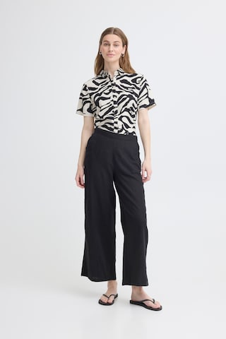 ICHI Wide leg Trousers 'IHLinno' in Black