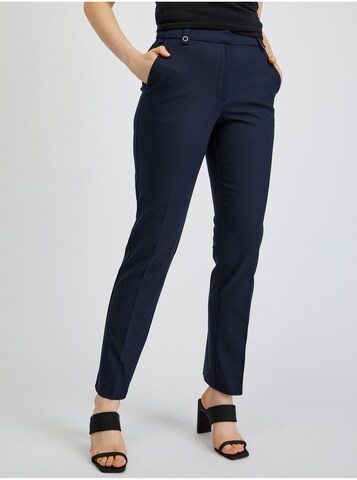 Orsay Slim fit Pleated Pants in Blue: front