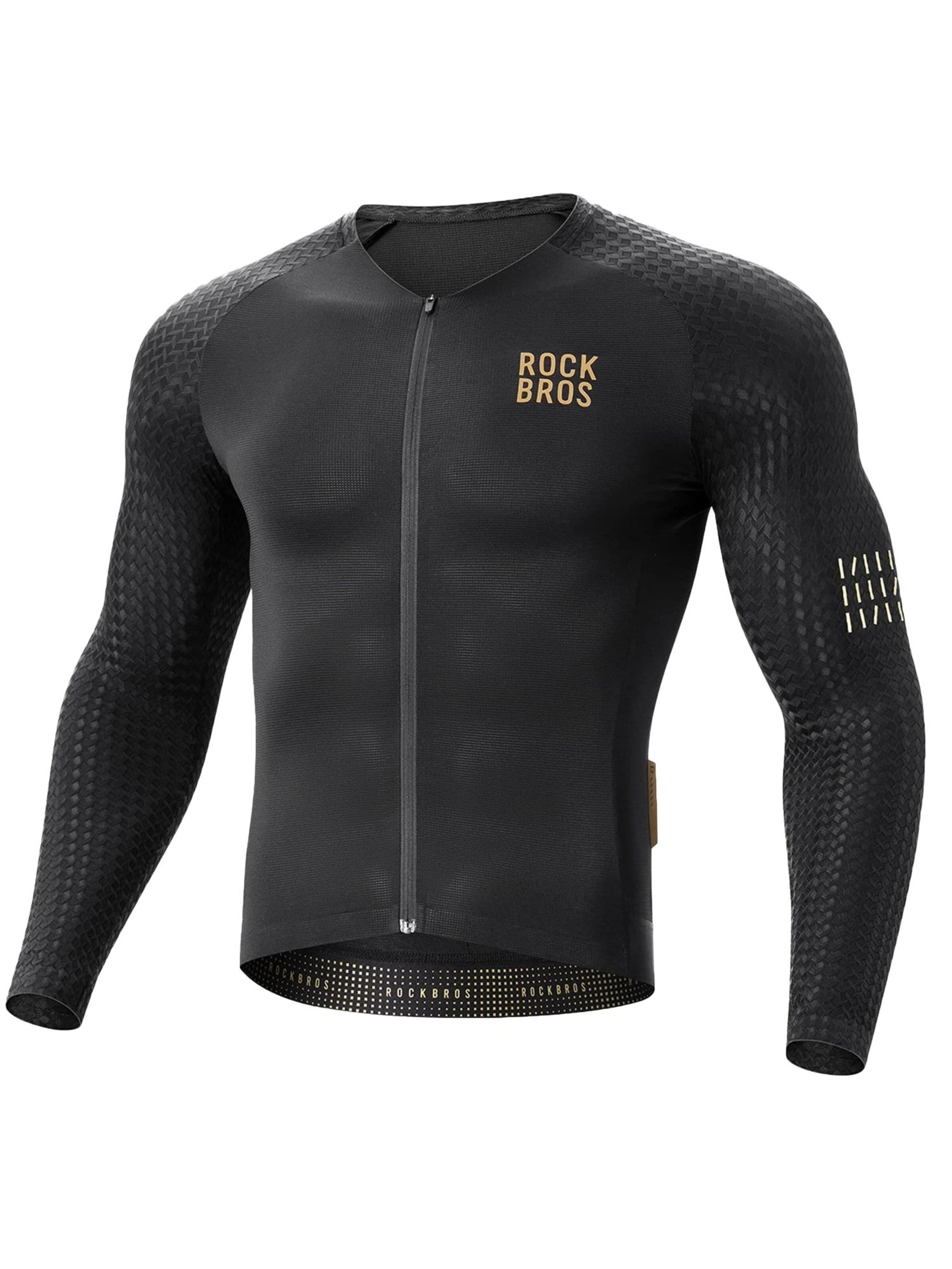ROCKBROS Trikot 'Langarm Fahrradtrikot Herren Leichte Radtrikot'‌‌‌ in M in schwarz, Produktansicht