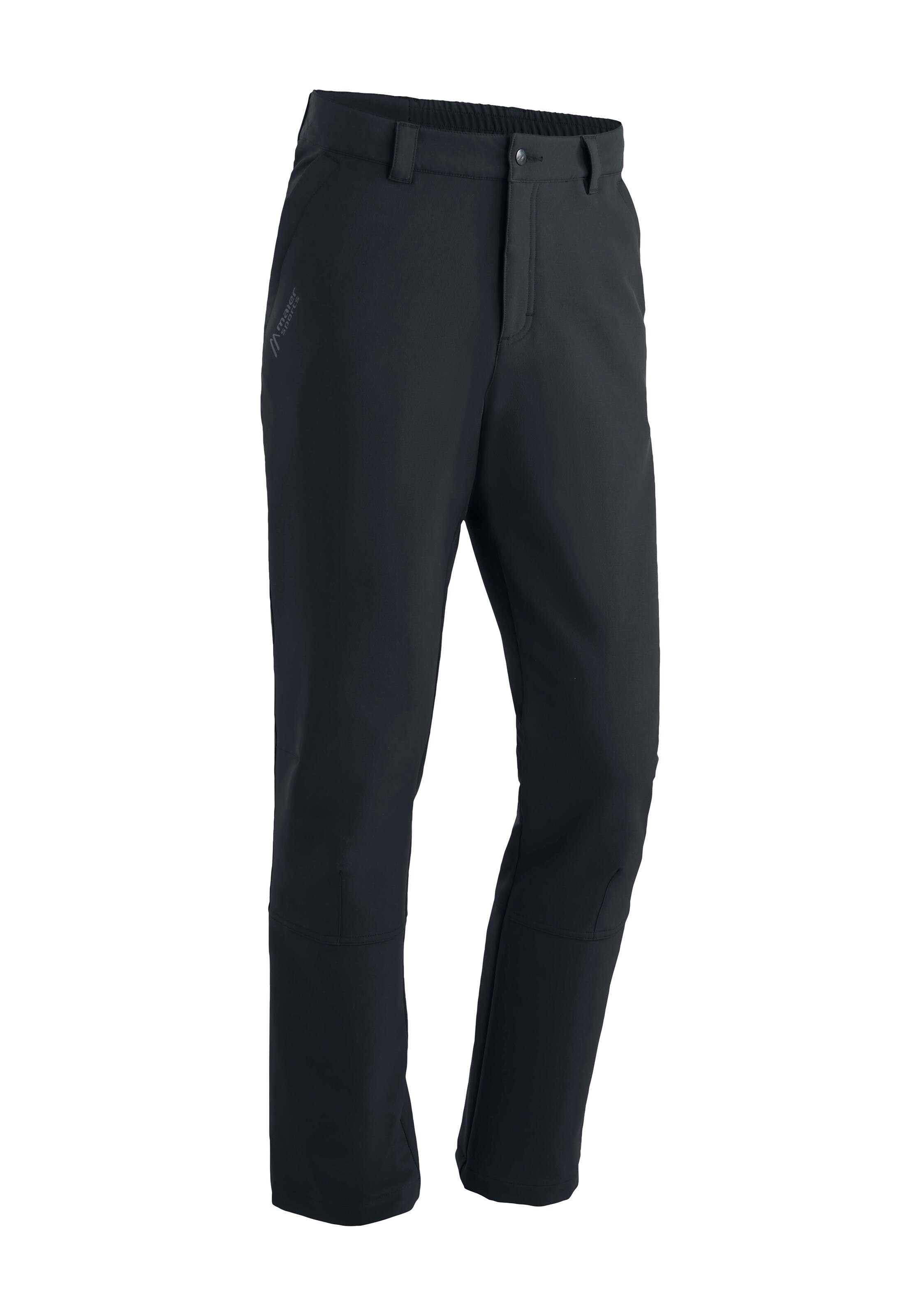 Maier Sports Regular Outdoor Pants in Black: front