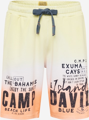 CAMP DAVID Regular Pants 'Dip Dye' in Yellow: front