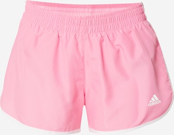 ADIDAS SPORTSWEAR - Calças de desporto 'Marathon 20' em rosa: frente