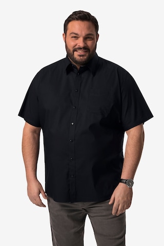 Boston Park Regular fit Button Up Shirt in Black: front