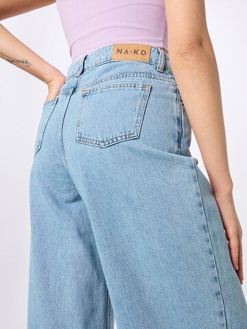 NA-KD Wide leg Jeans 'Lisa & Lena' in Blue