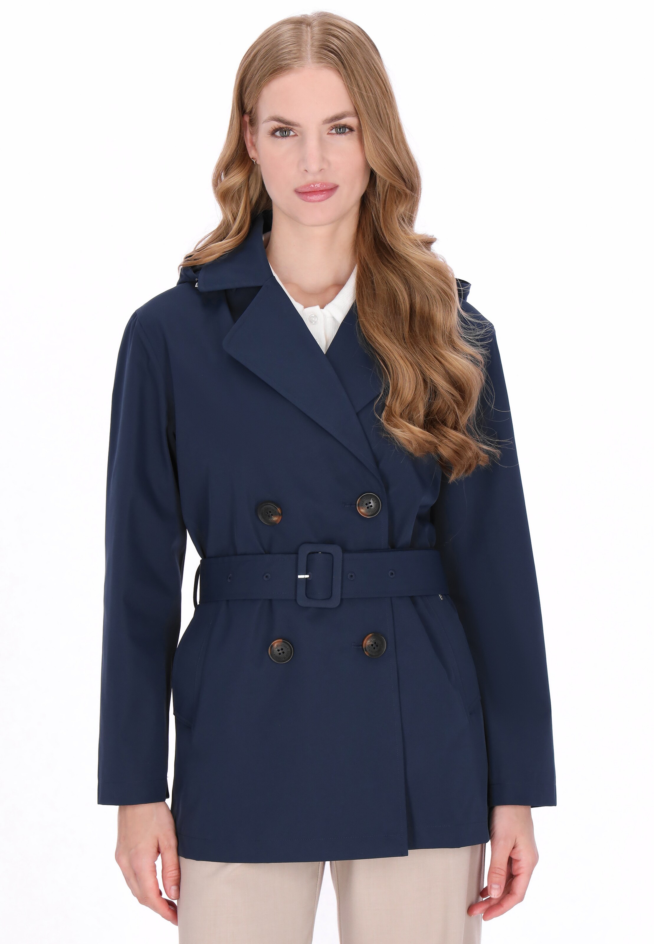 DreiMaster Klassik - Sobretudo meia-estação em azul: frente