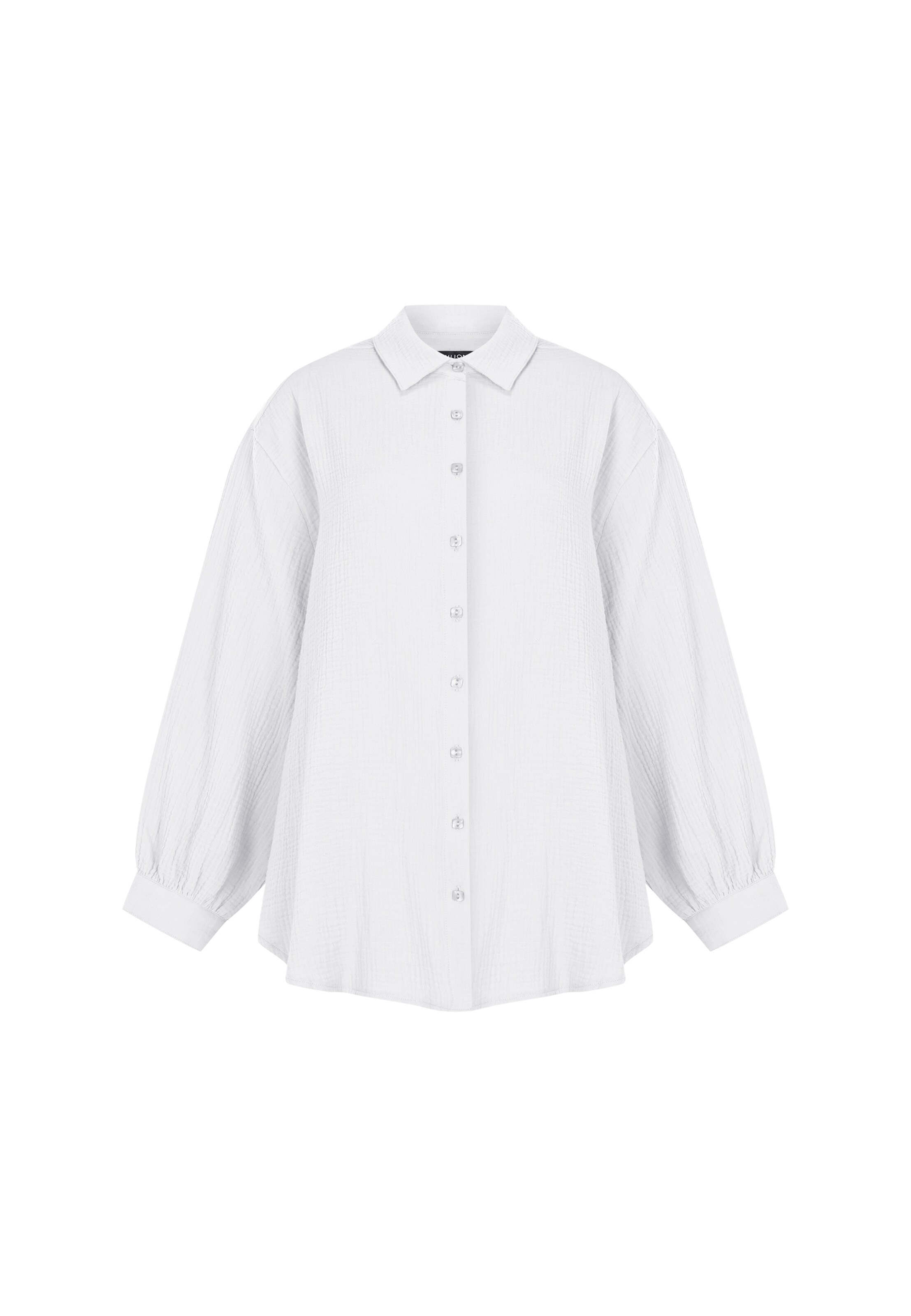 FRESHLIONS Langarmbluse 'Honari' in Weiß: Vorderseite