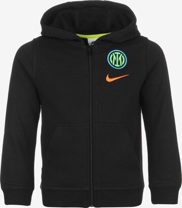 NIKE Athletic Zip-Up Hoodie in Black: front