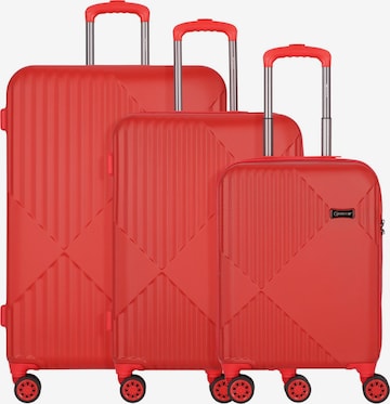 CHECK.IN Suitcase Set 'Liverpool' in Red: front