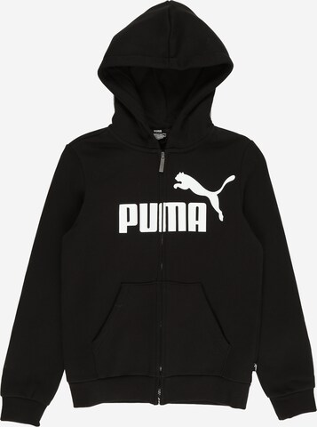 PUMA Zip-Up Hoodie in Black: front