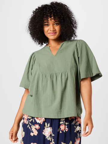 Vero Moda Curve Blouse 'GIANA' in Groen: voorkant