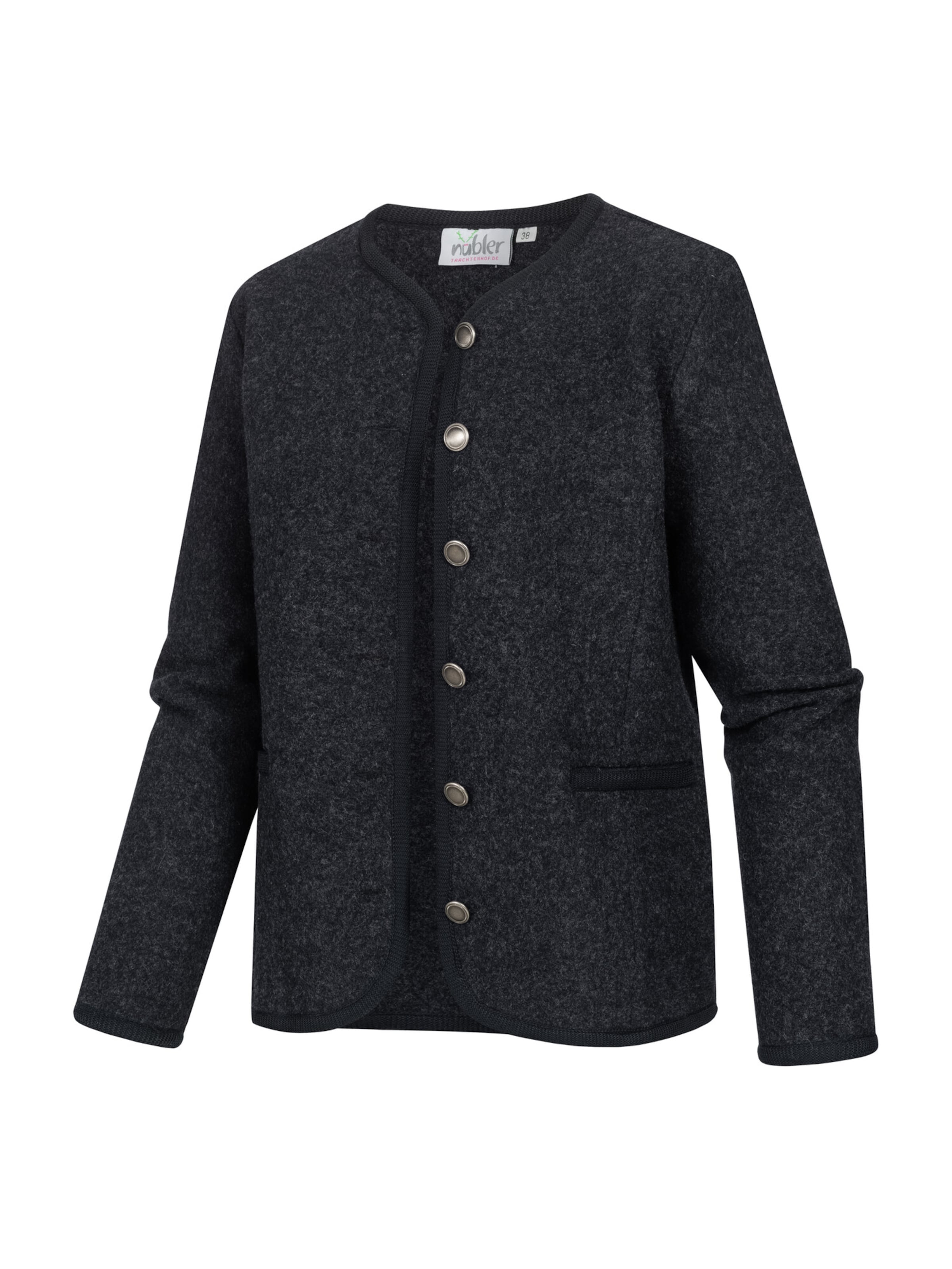 Trachtenhof Nübler Strickjanker 'Walkjacke Sina'‌‌‌‌‌‌ in Blau: Vorderseite