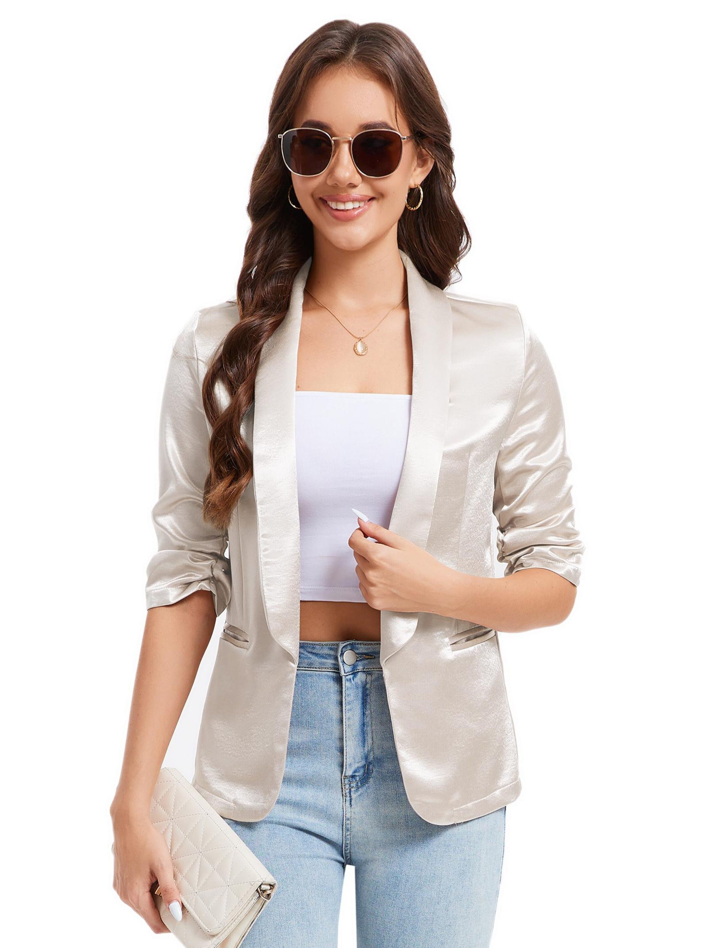 Yesfashion Marynarka w kolorze biały