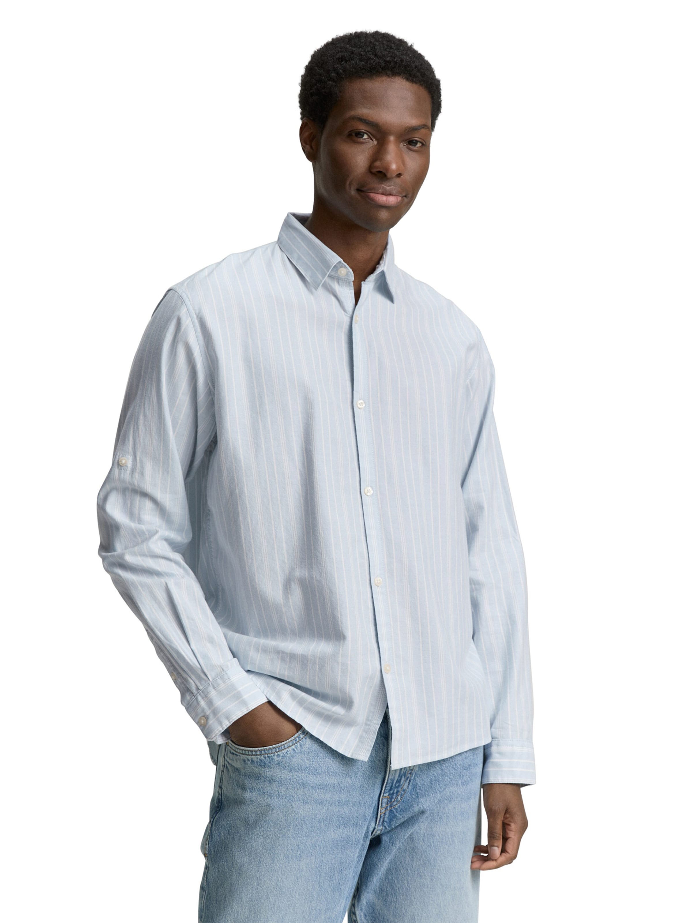 TOM TAILOR DENIM Comfort fit Overhemd in Blauw: voorkant