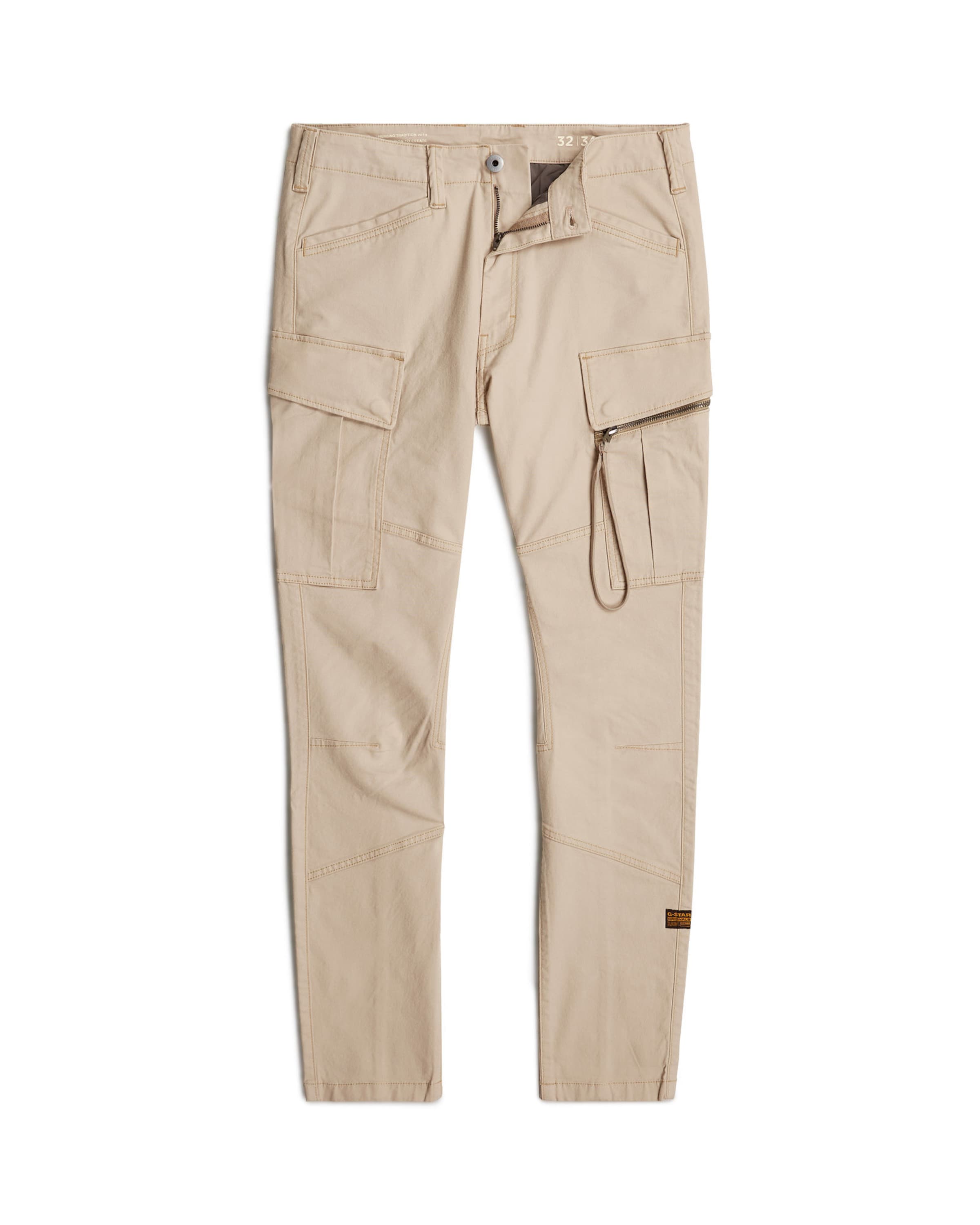 G-STAR Tapered Cargobroek '3D' in Beige: voorkant