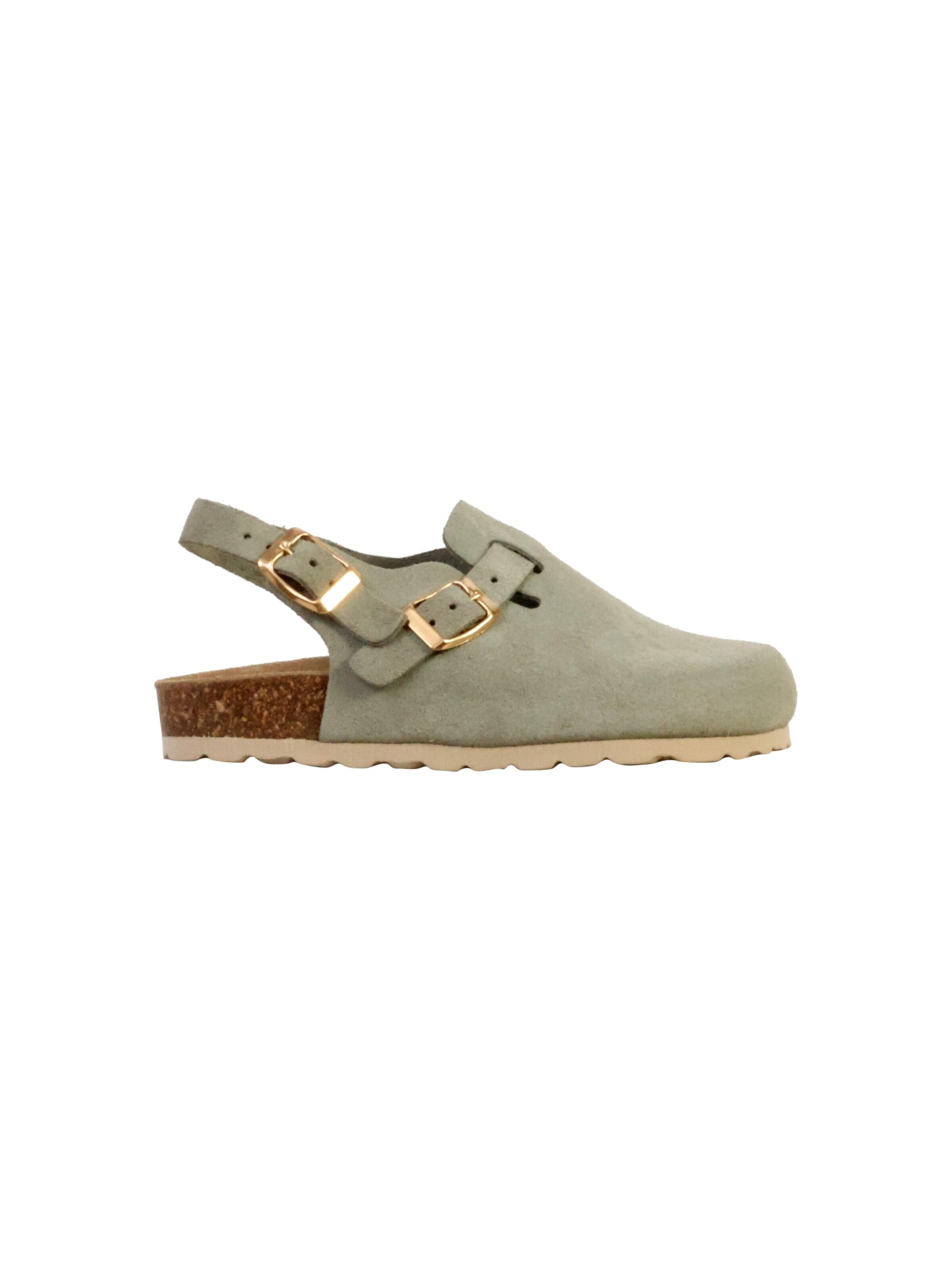 Pantoufle 'Kinder-Pantolette aus Leder Noga Boreali BS Edge' The Divine Factory en vert