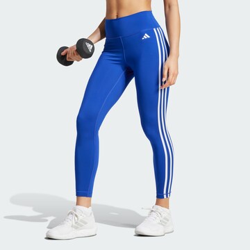 ADIDAS PERFORMANCE Skinny Sports trousers 'Essentials' in Blue: front