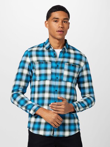 TOM TAILOR DENIM Slim fit Button Up Shirt in Blue: front