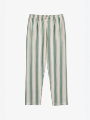 Penti Pidžaama 'PENTI Jungen Cute Friend Gestreiftes Knopf Langarm Hemd Hose Pyjama-Set', värv roheline