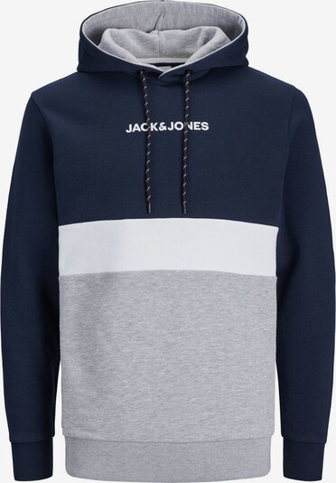 JACK & JONES Sweat-shirt en bleu marine / gris chiné / blanc, Vue avec produit