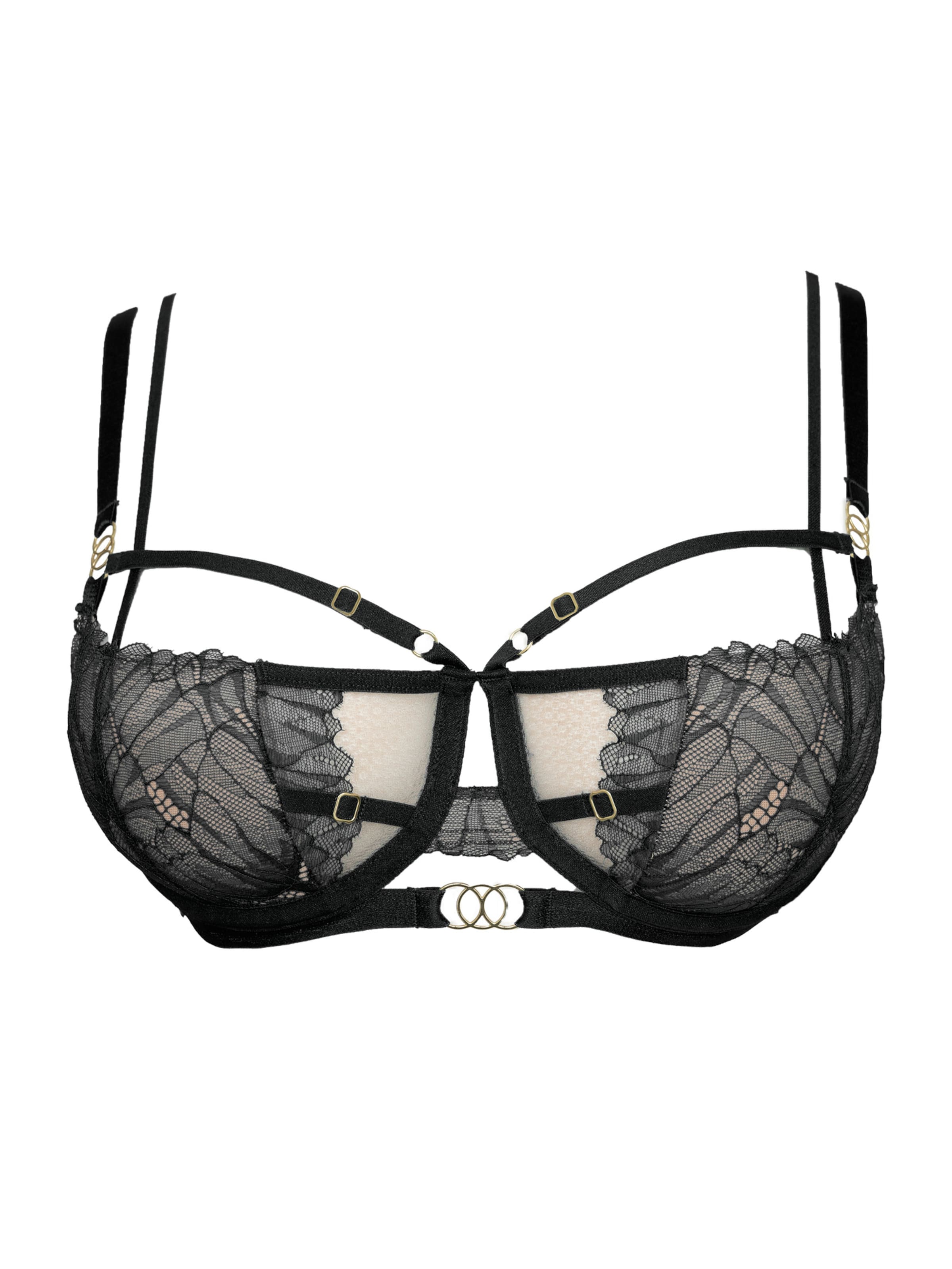 SugarShape Balconette Bra in Black: front
